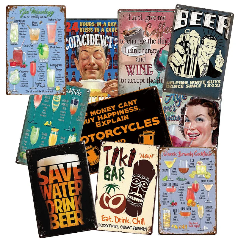 Save Water Drink Beer Custom Design Vintage Tin Sign Embossed logo Retro Plate Metal Poster Decor Home Bar Cafe Restaurant