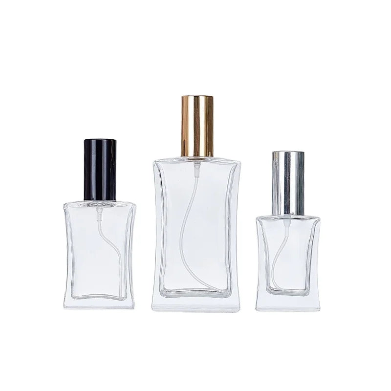Best Selling 15ml 30ml 50ml 100ml Exquisite Luxury Transparent Glass Perfume Bottles with Printing Spray Pump Sprayer Screw Cap
