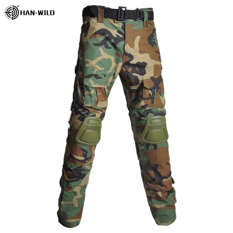 HAN WILD Tactical Pants Uniform Hiking Pants Cargo Pants With Knee Pads