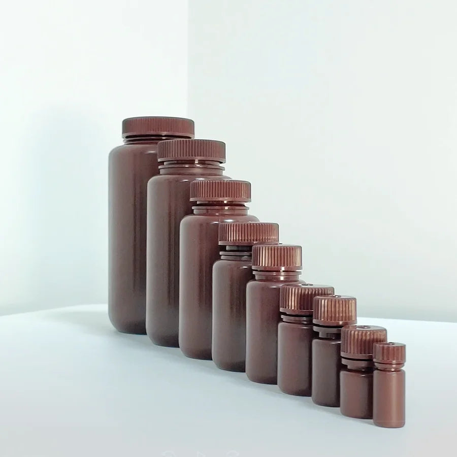 Factory Price 4ML~1000ML Plastic Cylindrical HDPE Wide Mouth Amber Plastic Reagent Bottle 500ml Hdpe Plastic Bottle