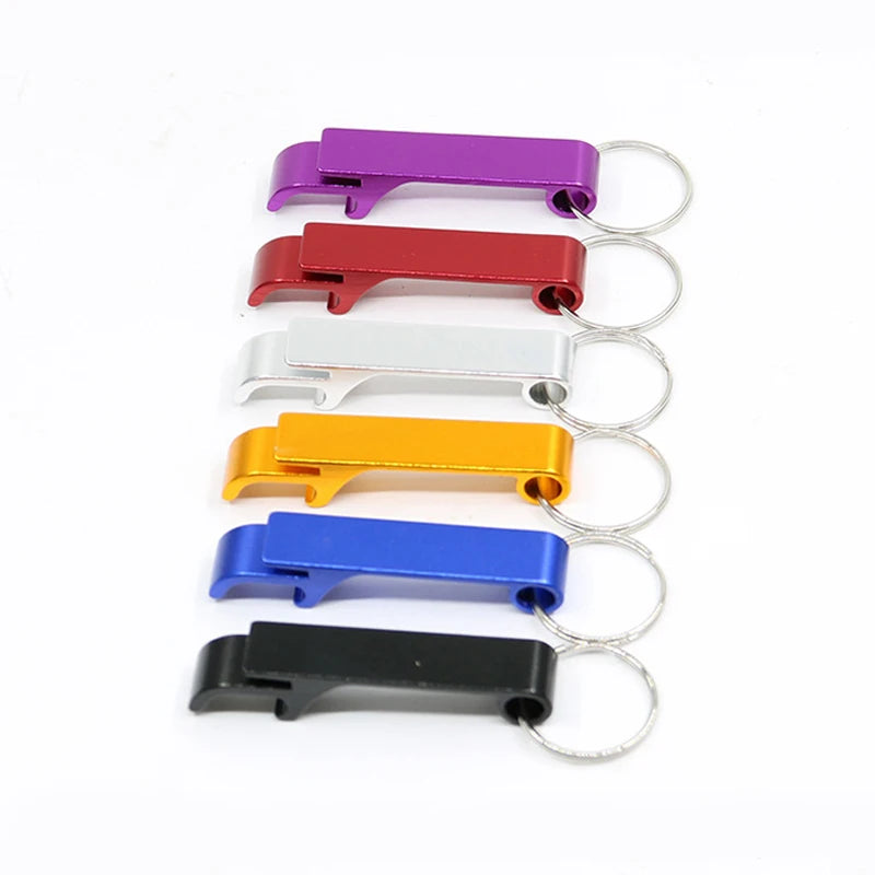 Wholesale Aluminum Multi-Function Bottle Opener Keychain Small Advertising Activity Metal Key Chains With Laser Engraved Logo