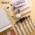 For 24pcs Lip Eyebrow Face Makeup Brush Set Wood Handle Synthetic Hair Portable Beauty Tools for Women