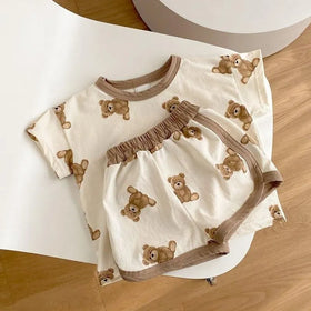 Wholesale Summer Baby Clothing Set Toddler Boys Cartoon Suit Cotton Tee and Shorts Infant Outfit Lbc