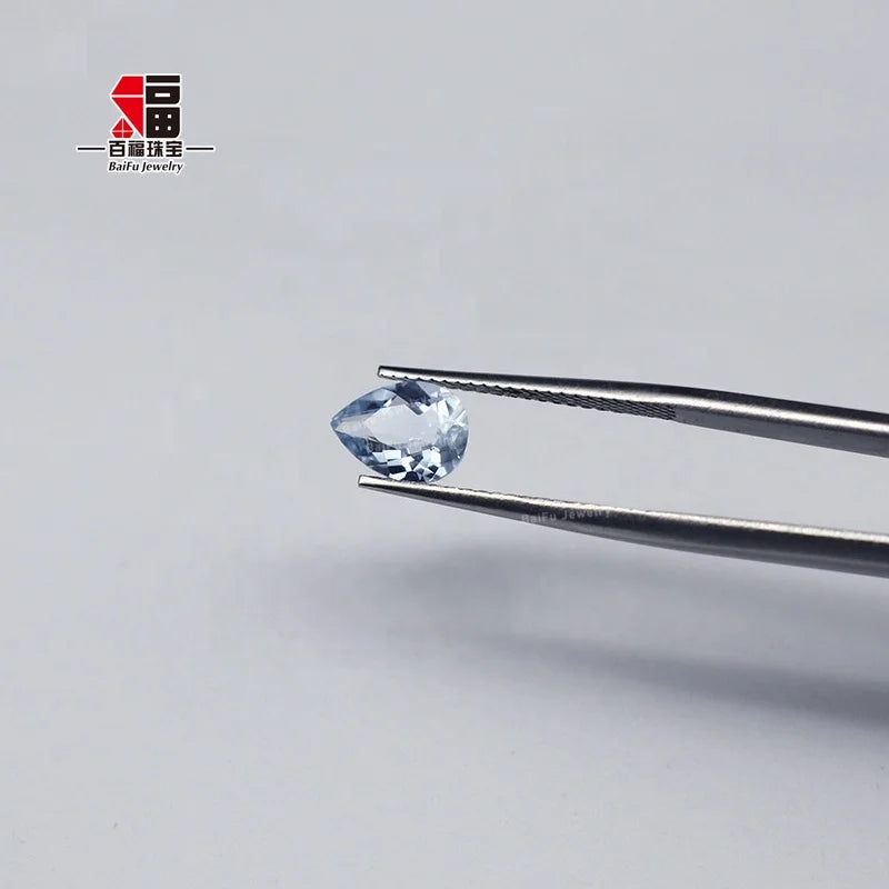 Baifu Jewelry Pear 5*3mm Natural Aquamarine Loose Gemstone