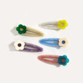Summer Girls Cute Bangs Hairpin Colorful Translucent Sweet Hair Clip Acetate Flower Duckbill Clip
