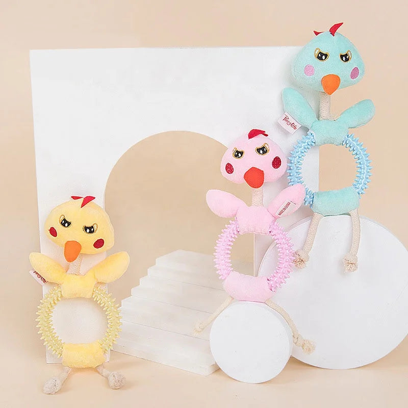 Pet Supplies Squeak Cotton Toy for Companionship Dog Chew Plush Toy Chick Dog Molar Teeth Dog Toys