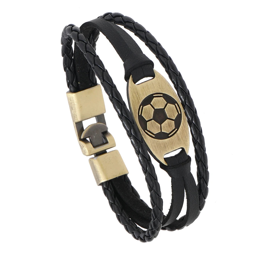 Wholesale Punk Rock Men's Leather Bracelet Fashion Jewelry Bangles in Hiphop Style