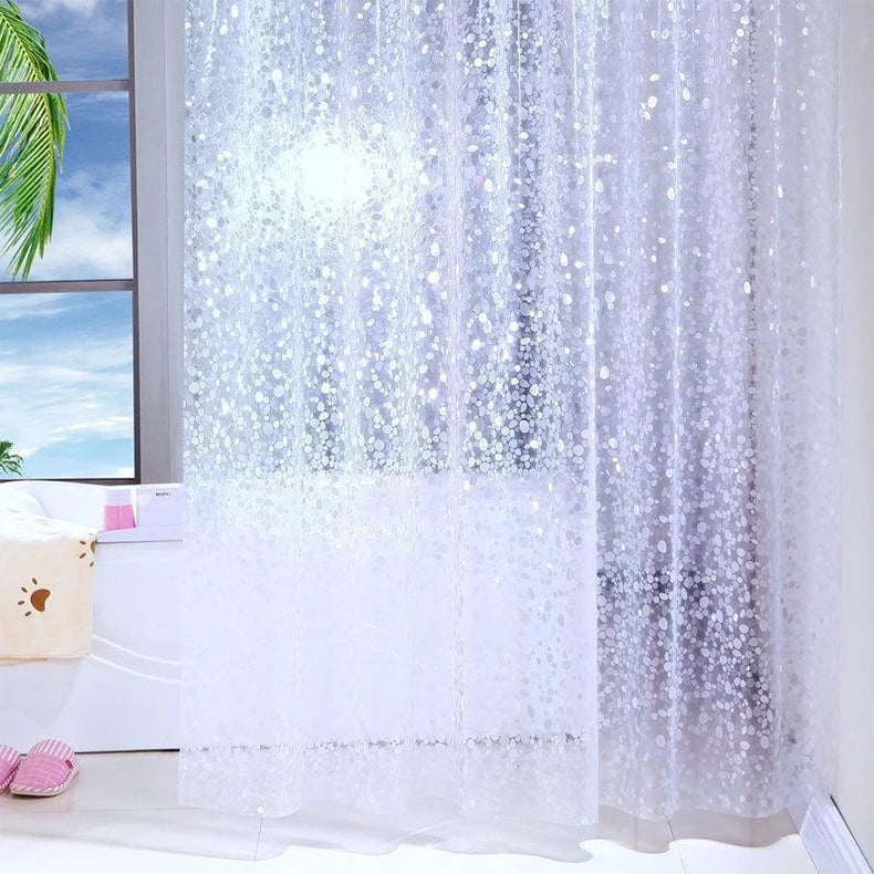 Factory Price 3D Shower Curtain Liner 2.4x1.8m Waterproof Translucent Bathing Sheer Bathroom Curtains