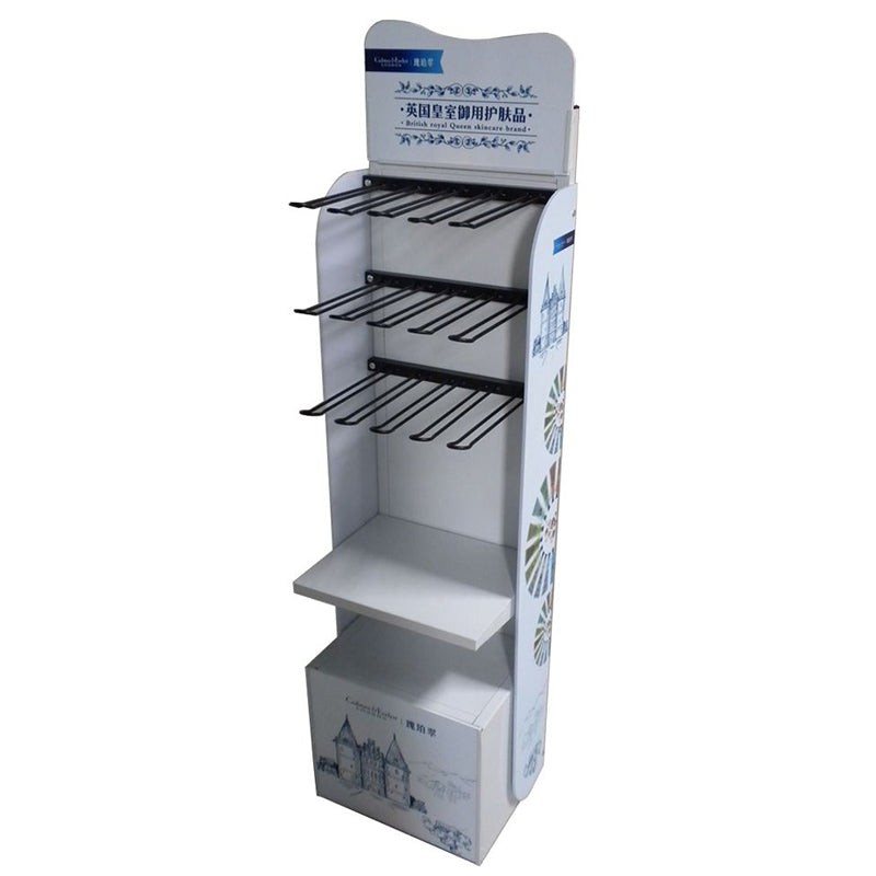 Customizable Pop-Up Paper Rack Display Stand with Hook for Floor Cardboard Socks Customizable Display Racks