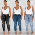 2026 New Arrival Hollow Out Jeans Women Mid-Waist Skinny Denim Pants Summer Women Buckle Stretch Jeans