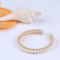 Gold Plated Copper Handmade Real Pearl Potato Beads Bracelet
