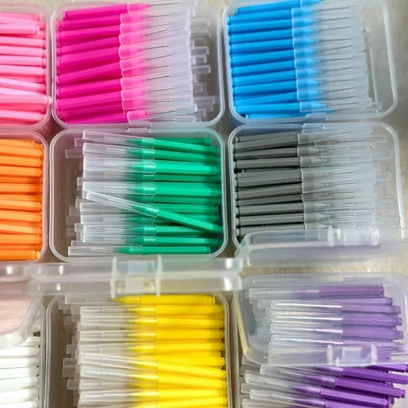 50pcs/box Tooth Brush Interdental Brush Interdental Braces Light Tooth Picks Flossers PP Pick