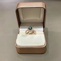 Topaz Moissanite Luxury Round Cut 14k Real Gold Purity Gemstone Ring London Blue Topaz Ring