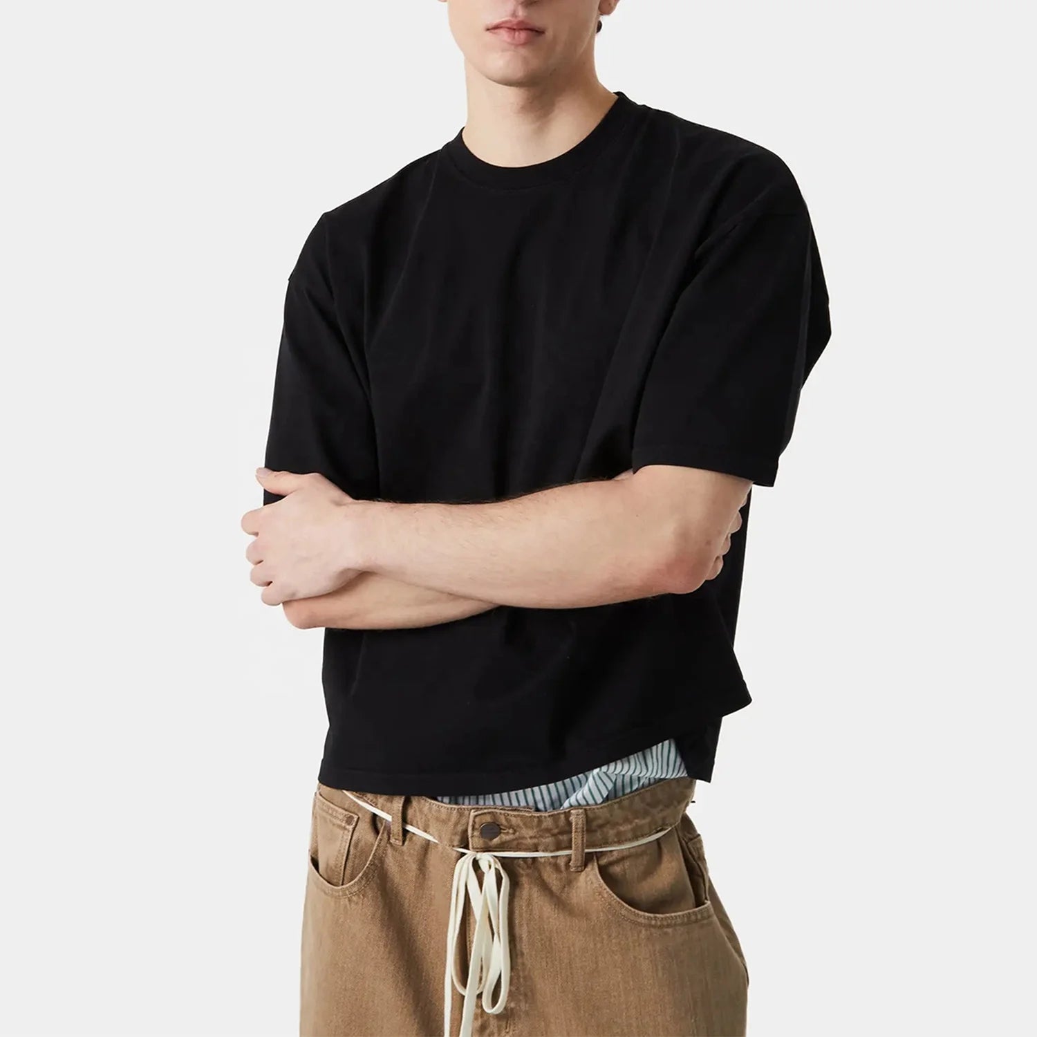 Custom Logo Luxury Designer Oversized French Terry T-Shirt Heavy Weight Supima Cotton Boxy T Shirt for Men High Quality