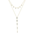 Fashion High Quality 2 Layer Necklace Jewelry 925  Sterling Silver Round Elliptical Shape Cz Zircon Pendant Necklace for Women