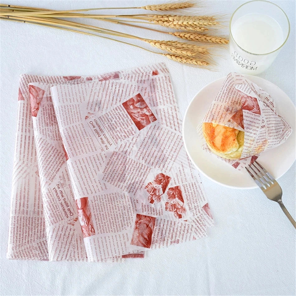 Wholesale Sandwich Paper Custom Design and Size PE Coated Greaseproof Burger Packaging Food Grade Wrapping Paper