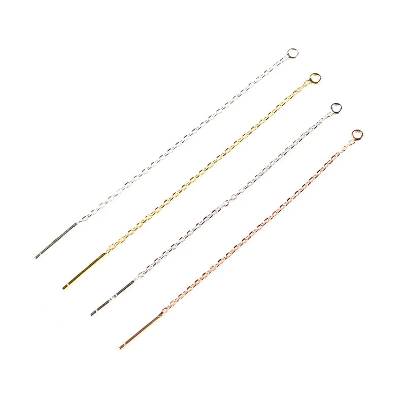 7 Cm/9 Cm 925 Sterling Silver Jewelry Findings Line Wire Venice Cross Chain Thread Ear Stud DIY Earrings Accessories