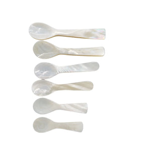 Wholesale High Quality Serving Honey Ice Cream Dessert Coffee Spoon 7cm Natural Small Pearl Caviar Shell Spoon