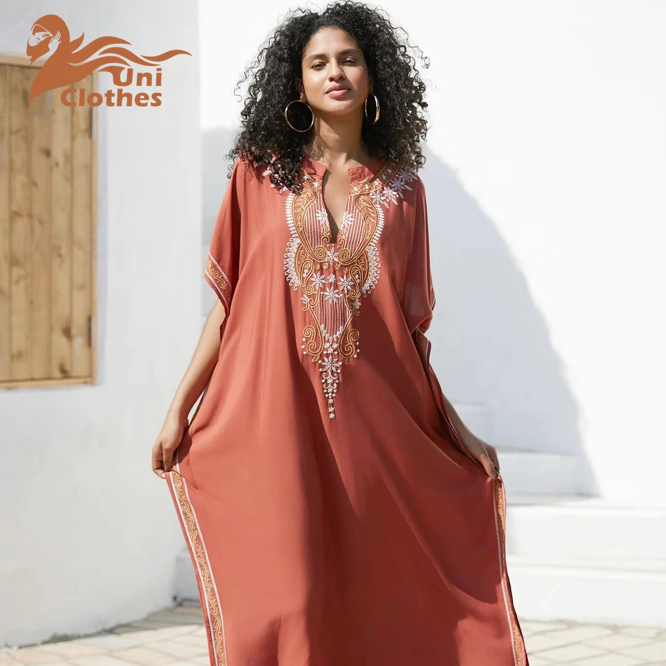 ZS2359 Ramadan Middle East Muslim Loose Elegant Kaftan Abaya Solid Color Plus Size Islamic Clothing