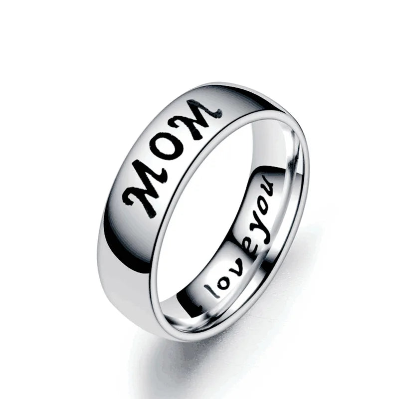 Wholesale Bulk Fashion Stainless Steel Family Rings Finger for Mom Dad Sun and Daughter Gift Jewelry Ring