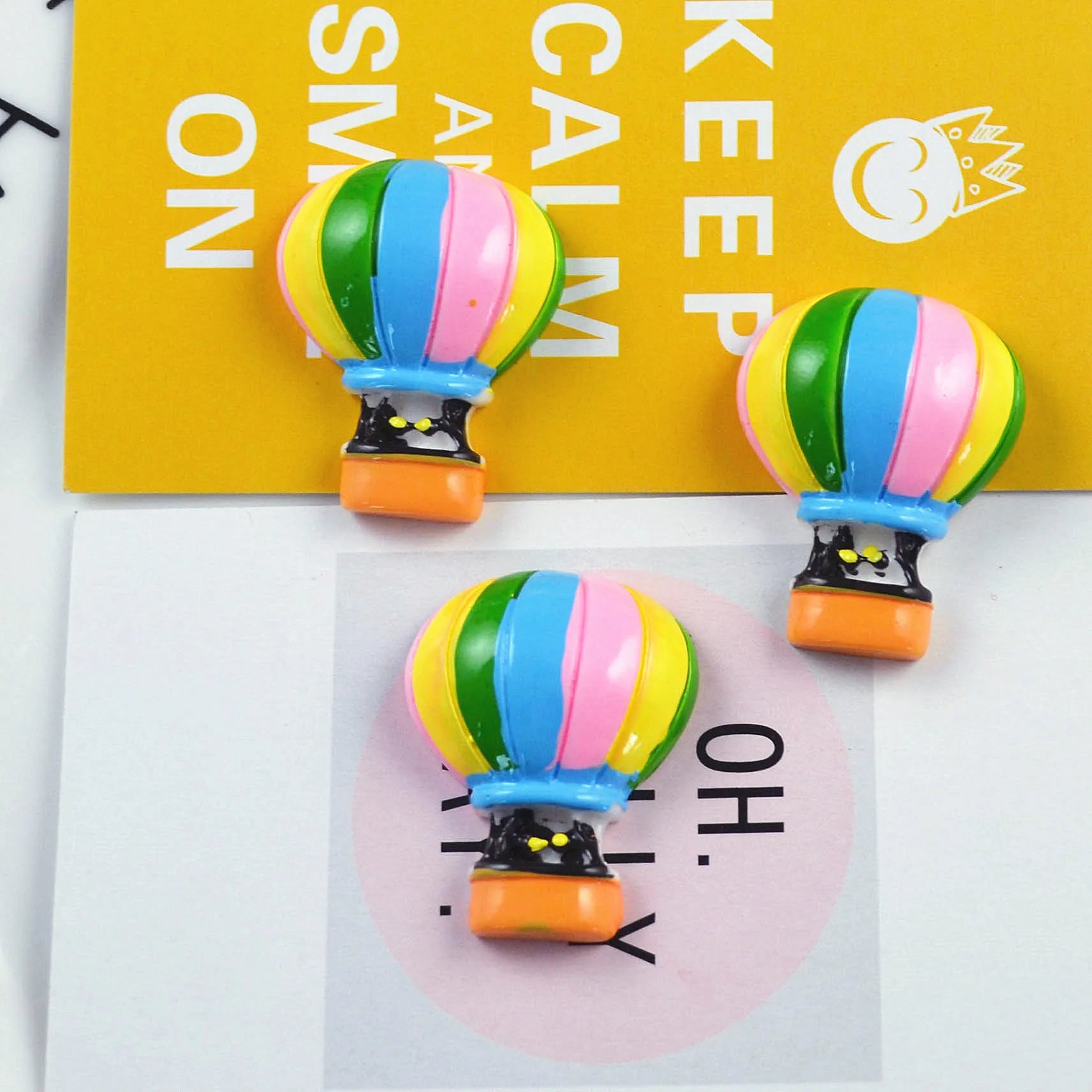 Hot Air Balloon Flat Back Resin Cabochon Slime Filler DIY Mobile Phone Hairclip Keychain Decorations for Kids Resin Crafts