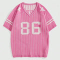Custom Design Logo Short Sleeve Jacquard Football Jerseys Knit Pullover Top Sweater  Men Knitted Knitwear
