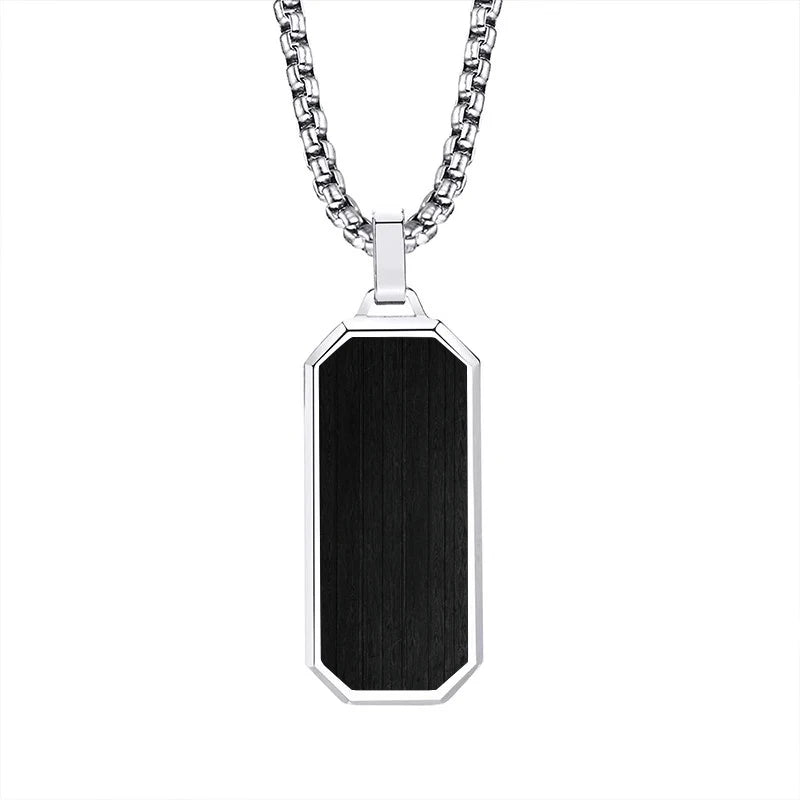 Unisex 18K Gold Plated Titanium Steel Rectangle Geometry Pendant Necklace Exquisite Wedding Engagement Party Gift Jewelry