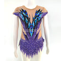 For LIUHUO Rhythmic Gymnastics Leotards Girls' Mesh Artistic Competition Suit Performance Wear for Ballroom