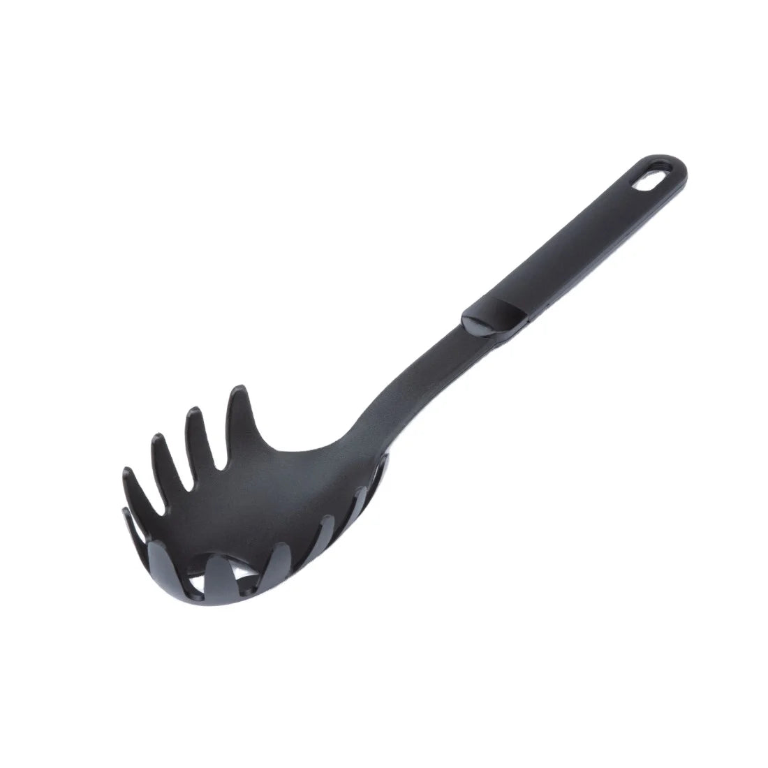 Ergonomic Black Nylon Long Handle Spaghetti Ladle Essential Kitchen Utensils Set for Serving Pasta Salad Fruit Cooking Pots Ice