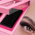 Matte Black Easy Fan Bloom Eyelash Extension Mink Faux Auto Blossom Korean Pbt Eyelashes Cashmere Velvet MedyLash Trays