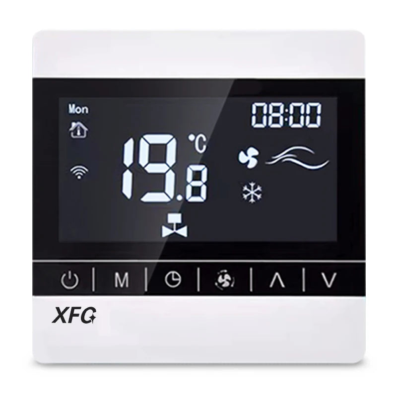 Tuya Smart WIFI Zigbee Touch Fan Coil Thermostat Digital Touch Screen Smart Home Indoor HVAC Systems Temperature Controller