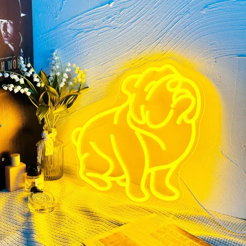 Dropshipping Free Design Custom Led Neon Light British Bulldog Neon Sign Neon Sign Custom Made Wedding For Bedroom Party Home