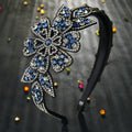 Fashion Sweet Big Flower Head Wear Luxury Headband for Women Rhinestone Non-slip Border Girl Fancy Hair Accessories Gift