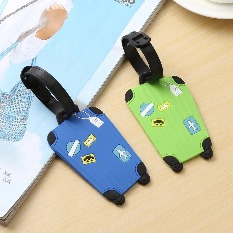 Smart PVC Luggage Tag Suitcase Baggage Tag Name ID Card Labels Identifiers PVC Baggage Tags Luggage for Women Men Kids Girls