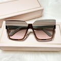 2025 Newest Fashion Custom Shades Sunglasses Women Uv400 Gafas De Sol Retro Frameless Metal Oversized Half Frame Sunglasses