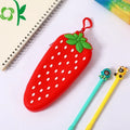 OKSILICONE Wholesales Strawberry Pencil Case Cute School Pouch Kids Popcorn French Fries Print Kids Pencil Case Purse