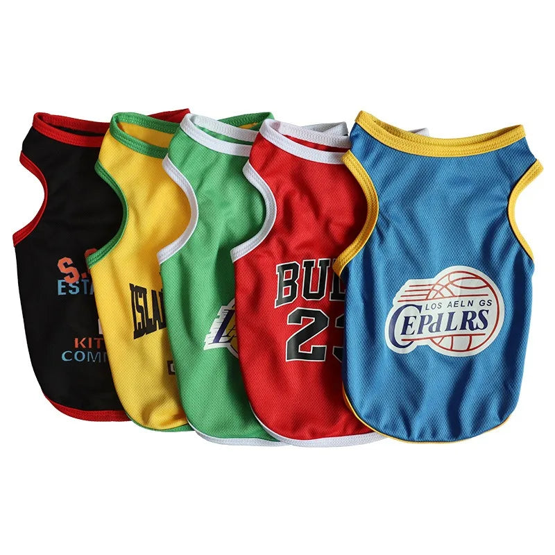 New Arrival Summer Pet Quick-drying Clothes Mesh Breathable Basketball FansT-Shirt Clothes for Pet Dogs Cats