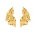 New Arrival Women's Gold Color Earrings 3D Wrinkled Paper Pattern Stud Jewelry PVD Gold Plated Mainly Made of Brass for Weddings
