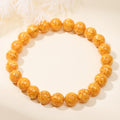 JD GEMS Free Sample Raw Ore Granules Stones Beads Natural Yellow Cinnabar Bracelet for Couple Anniversary