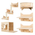Luxury Cat Wall Frame for Climbing Wooden Cat Shelves and Perches Steps Set Custom Wall Mounted Cat Furniture