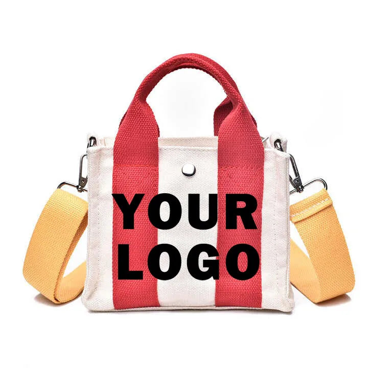 Spring and Summer Women's Bag New Dual-purpose Canvas Square Shoulder Bags Contrast Color Crossbody Handbag Soft Face Tote Bag
