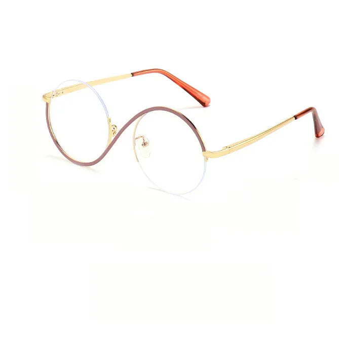 2024 Personality Spectacle Frame Tr90 Fashion Flat Lens Myopia Custom Logo  Designer Line Metal Frame Optical Glasses Frame