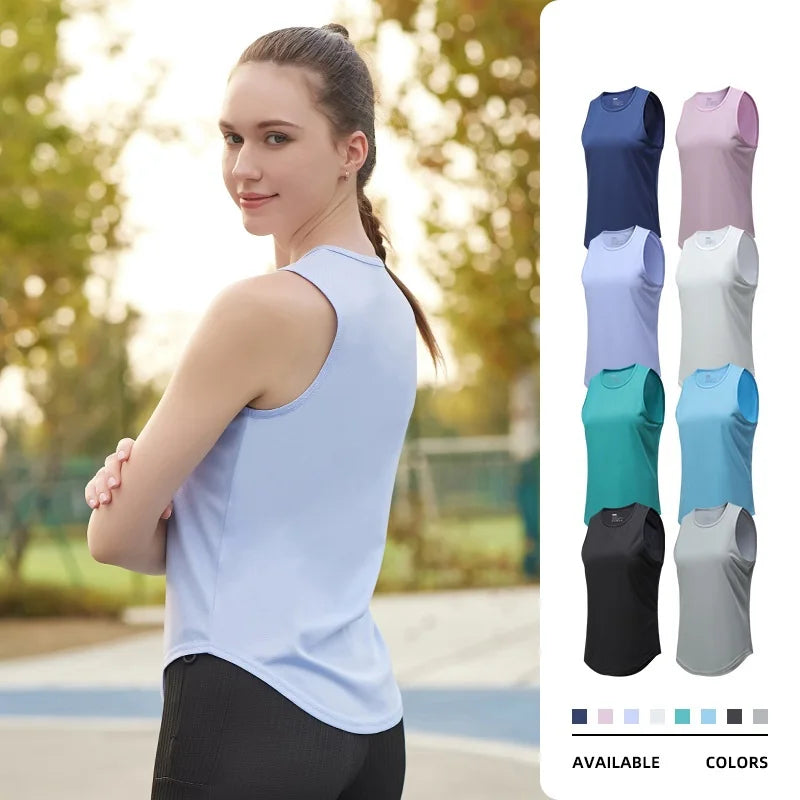 Women's Quick Dry Anti-shrink Gym Workout Breathable Sports Yoga Fitness Tank Tops for Women