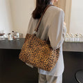 Custom Leopard Print Fashion Canvas Tote Bag for Ladies Shoulder Bag New Designer Handbag Underarm Women's Bag Leather Handle