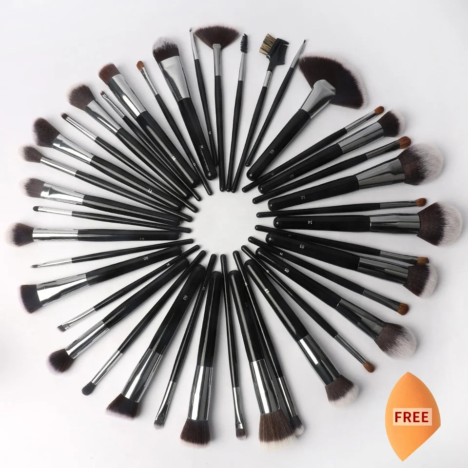 DIAS Pinceaux Maquillage Manufacture Synthetic Pro Premium Vegan Wholesale New 40 Pcs Black Natural Hair Makeup Brush Set