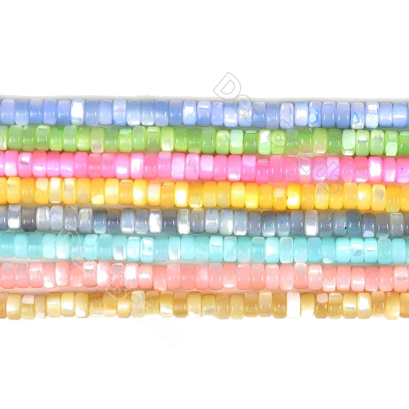 Natural Multi Colors Trochus Mother of Pearl Shell Beads Heishi Spacer for DIY Jewelry Making 2x4MM 38CM Strand