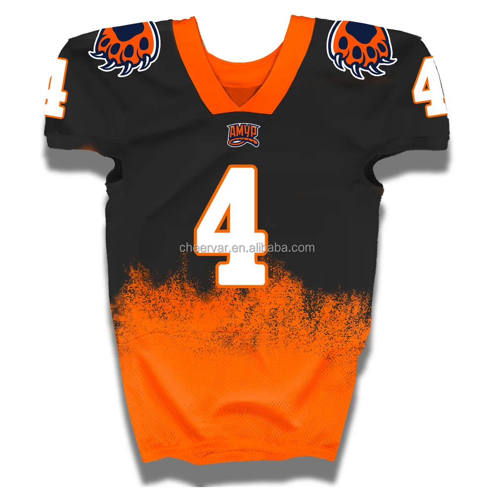 Customizable Unisex Blue American Football Jersey Breathable Plus Size Anti-Bacterial Quick Dry 4-way Stretch Football Wear