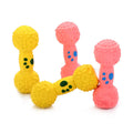 Pet Cats Dog Toys Natural Latex Barbell  Sound Toy Multi-Colored Dog Chew Toy