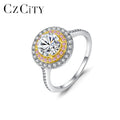 CZCITY Micro Zircon Silver Fashion Charm Designed Jewelry Engagement 925 Sterling Ring Woman