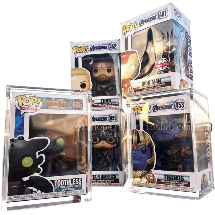 Wholesale Custom Acrylic Funko Pop Protectors Stack Toy Figures Marvel Magnetic Display Case Funko Pop Originales Hard Case